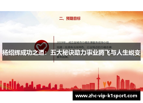 杨绍辉成功之道:五大秘诀助力事业腾飞与人生蜕变 杨绍辉成功之道:五大秘诀助力事业腾飞与人生蜕变